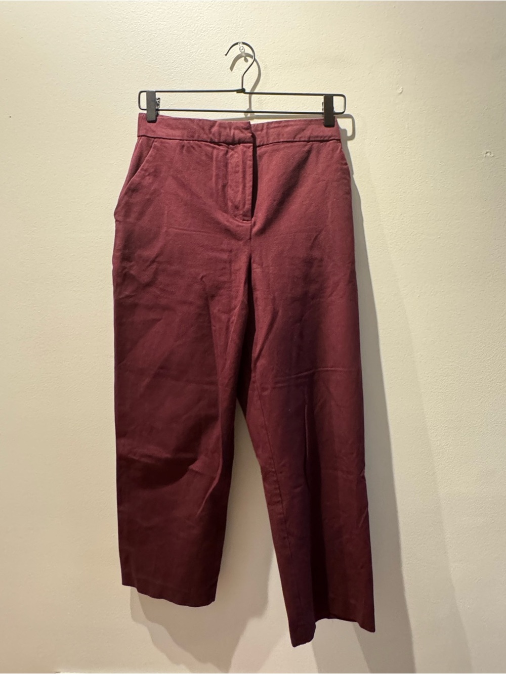 Boden Maroon Bi-Stretch Tailored Crop Ankle Pants